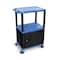 Luxor 42"H AV Cart - 3 Shelves, Cab - Black / Blue WT42BUC2-B - alternate 2